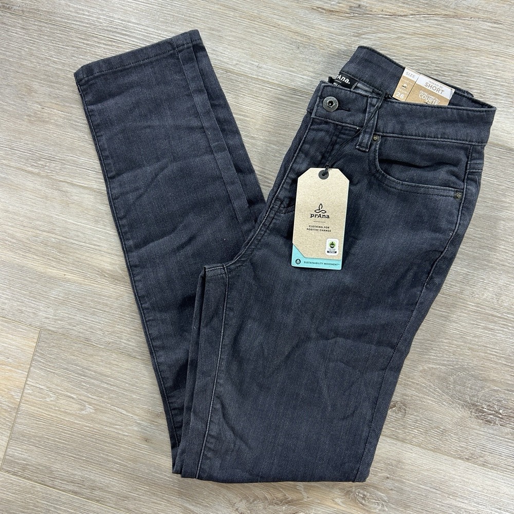 NWT prAna 2 Short Kayla High Rise Jeans Womens 26x30 Denim Solid Stretch